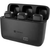 Natec Hopper NMI-2254, belaidžio mikrofono rinkinys, USB-C, 2 vnt., juodas, triukšmo slopinimas, 20-20kHz, -38dB, 4h
