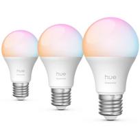 Philips Hue Essential A60 E27 LED lemputė, 8W, 806 lm, 2200-6500 K, 16 mln. spalvų, Bluetooth, Zigbee, 3 vnt.
