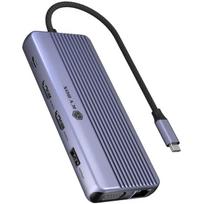 Raidsonic Icy Box Travel Dock 12-in-1, IB-DK4062-CPD, dokų stotis, 2x HDMI, 1x VGA, USB Type-C, pilka