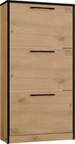 Batų dėžė Paula, juoda sp./artisan oak sp., 60 cm x 28 cm x 116 cm
