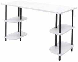 Rašomasis stalas su lentyna Kalune Design Peka 113, 52 cm x 120 cm, 74 cm, balta sp./juoda sp.