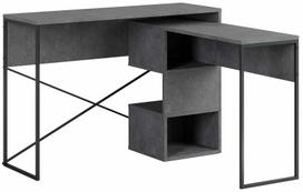 Rašomasis stalas su lentyna Kalune Design Badau 855DTE3866, 102.5 cm x 110 cm, 77 cm, retro grey sp.