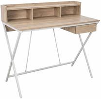 Rašomasis stalas su lentyna Akord Furniture Factory Flexo, 50 cm x 100 cm, 89.5 cm, balta sp./sonoma ąžuolo sp.