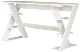 Rašomasis stalas su lentyna Kalune Design Lungo 801CMY5423, 60 cm x 140 cm, 73 cm, balta sp.