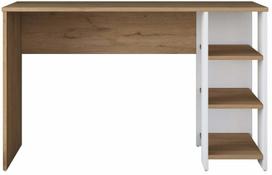 Rašomasis stalas su lentyna Kalune Design HA108 3425, 45 cm x 120 cm, 73.8 cm, balta sp./riešuto sp.