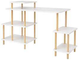 Rašomasis stalas su lentyna Kalune Design Peka 0013, 45 cm x 140 cm, 76 cm, balta sp.