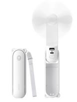 JISULIFE Handheld Fan 8 rankinis ventiliatorius, 2000mAh, 2 greičiai, žibintuvėlis, baltas