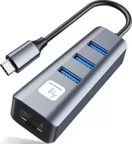 „Techly“ USB-C 3.1 į RJ45 Gigabit tinklo plokštė su 3x USB 3.0 šakotuvu