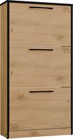 Batų dėžė Paula, juoda sp./artisan oak sp., 60 cm x 28 cm x 116 cm