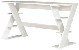 Rašomasis stalas su lentyna Kalune Design Lungo 801CMY5423, 60 cm x 140 cm, 73 cm, balta sp.