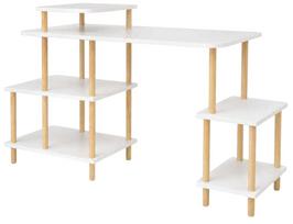 Rašomasis stalas su lentyna Kalune Design Peka 0013, 45 cm x 140 cm, 76 cm, balta sp.
