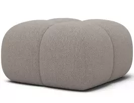 Minkštas pufas „Covio“, smėlio spalvos bouclé, modernus, smėlio spalvos