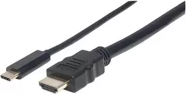 „Manhattan“ USB-C – HDMI kabelis, 1 m, juodos spalvos (152235)
