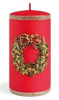 Mondex Žvakė „WREATH“, mažo cilindro formos, 7x7x10 cm, parafininė, raudona