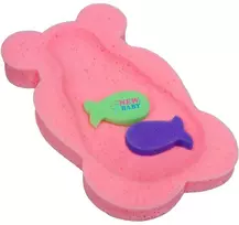 New Baby BASIC putų vonios kilimėlis maxi meškiukas rožinis