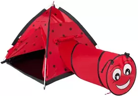 Kūdikių palapinė Baby Mix Ladybug su raudonu tuneliu
