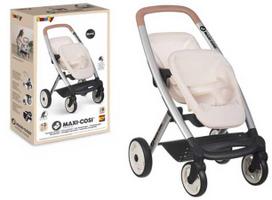 Smoby Vežimėlis lėlėms dvynukams Maxi Cosi 42 cm smėlio spalvos