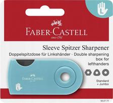 Drožtukas Faber-Castell Sleeve, su konteineriu, 2-jų skylučių, kairiarankiams, blisteryje