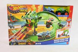 Mattel Žaisliniai Hot Wheels Monster Trucks dinozaurų ir ryklių rinkinys