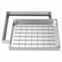 Šulinio dangtis su rėmu, 600 x 600 mm nematomas įleidžiamas septiko dangtis, aliuminio lydinio nuotekų kanalo apžiūros dangtis šaligatviams, sodams, terasoms