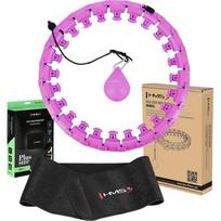 Hula hoop rinkinys Plus Size HHW12 violetinis su svarmeniu HMS + juosmens diržas BR163 juodas