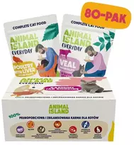 ANIMAL ISLAND Everyday Fillets paukštiena with liver and Veal Box – šlapias kačių maistas – 80x85g