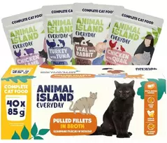 ANIMAL ISLAND Everyday Fillets in broth Box – šlapias kačių maistas – 40x85g