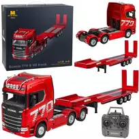 Huina RC sunkvežimis Scania 770S su priekaba, raudonas, 1:18