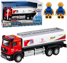 Lean Toys Žaislinis autocisternos modelis su šviesomis ir garsais, raudonas ir baltas, 25,5 × 8,5 × 7 cm