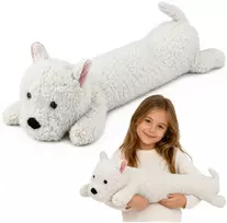 Lean Toys Pliušinis žaislas Vesthailendo baltasis terjeras, baltas, 90 × 24 × 24 cm