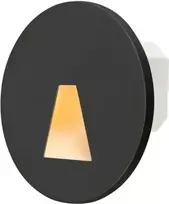 Tope Lighting Įmontuojamas apvalus juodas LED laiptų šviestuvas "PORTO" 1,5W (LA)