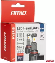 Amio LED lemputės Hybrid series HB4 9006 6000K Canbus 60W