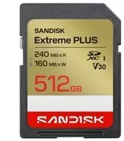 Atminties kortelė SANDISK Extreme PLUS SD 512GB UHS-I kortelė