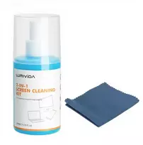 Ekrano valymo rinkinys - LUMIVIDA 200ml bealkoholiniai purškiklis ir 150x170mm šluostė
