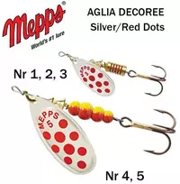 Sukriukė Mepps Aglia Sidabrinis/red dot