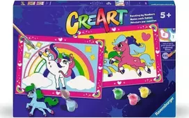 Ravensburger Rankdarbių rinkinys vaikams Fairy Ponies piešimui pagal skaičius