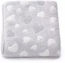 Kūdikių antklodė New Baby 80x90 cm pilka su širdelės raštu