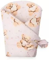 Kūdikių apklotėlis New Baby Love Teddy meškiukas 80x80 cm rožinis