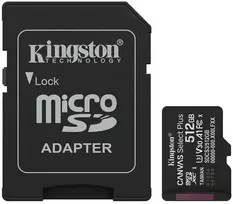 Atminties kortelė Kingston 512Gb Microsdxc Canvas Select Plus Gen3 150Mb/S A1 Card +