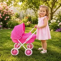 Kūdikių vežimėlis lėlėms New Baby Annie rožinis