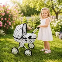Kūdikių vežimėlis lėlėms New Baby Annie dots