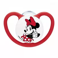 NUK Perfect Match oro čiulptukas Disney Mickey Mouse, silikoninis, 0–6 mėn., raudonas