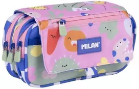 Penalas trijų skyrių su voleliniu užsegimu Milan rožinis ir žalias