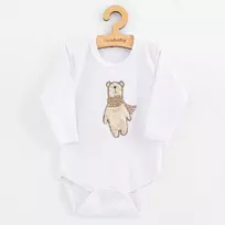 New Baby bodžiukas su ilgomis rankovėmis, dydis 68 (4-6 mėn.), su baltuoju meškiuku
