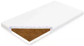 Vaikiškas čiužinys New Baby BASIC 120x60x5 cm baltas, iš kokoso pluošto ir putų poliuretano