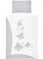 6 dalių patalynės komplektas Belisima Butterfly 100x135 pilka