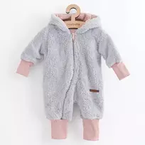 New Baby Teddy bear žieminis kombinezonas pilkos ir rožinės spalvos, dydis 62 (3-6 mėn.)