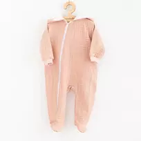 Naujagimio muslininis kombinezonas su gobtuvu New Baby Comfort, rožinis, dydis 74 (6-9 mėn.)