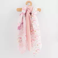 Medvilninės sauskelnės su spauda New Baby 70x80 cm, 3 vnt., mergaitėms