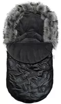New Baby Luxury pūkuotas žieminis miegmaišis juodos spalvos su kailiu